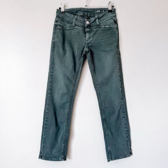 Closed Mid Rise Cropped Straight Leg Green Jean Size 25 - Picture 2 of 8